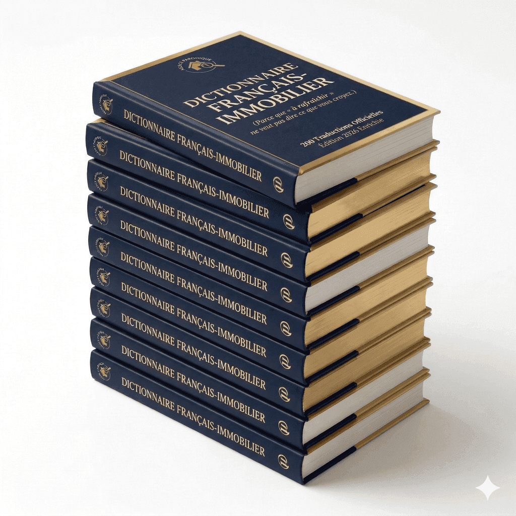 Pile de Dictionnaires Français-Immobilier
