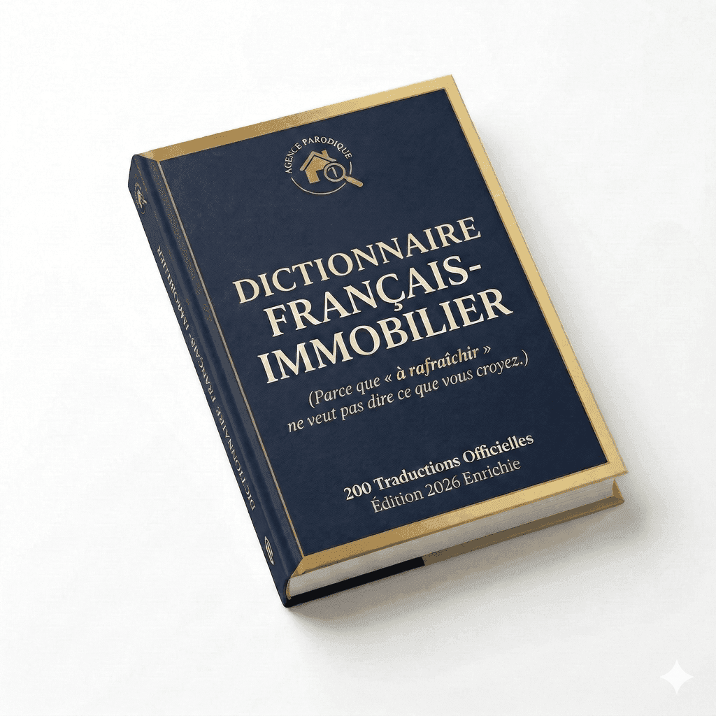Le Dictionnaire Français-Immobilier, couverture bleu nuit et dorée
