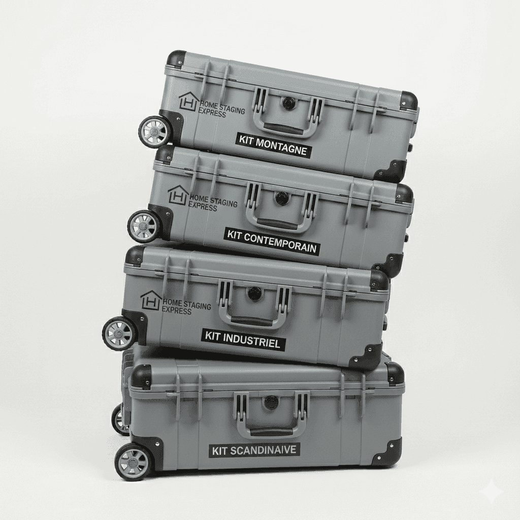 Les 4 kits thématiques empilés